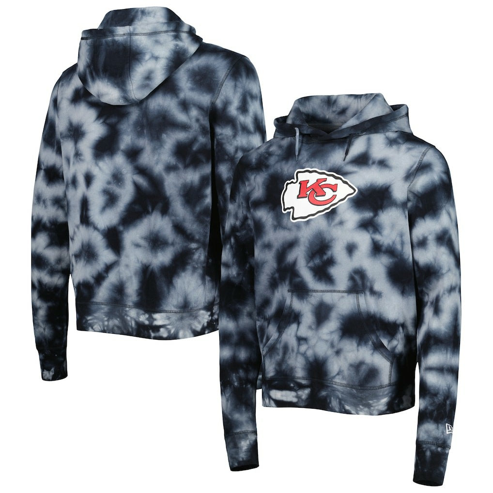 Kansas City Chiefs New Era Team Tie-Dye Pullover Hoodie Black