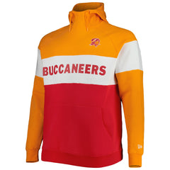 Tampa Bay Buccaneers New Era Big & Tall Throwback Colorblock Raglan Pullover Hoodie Red