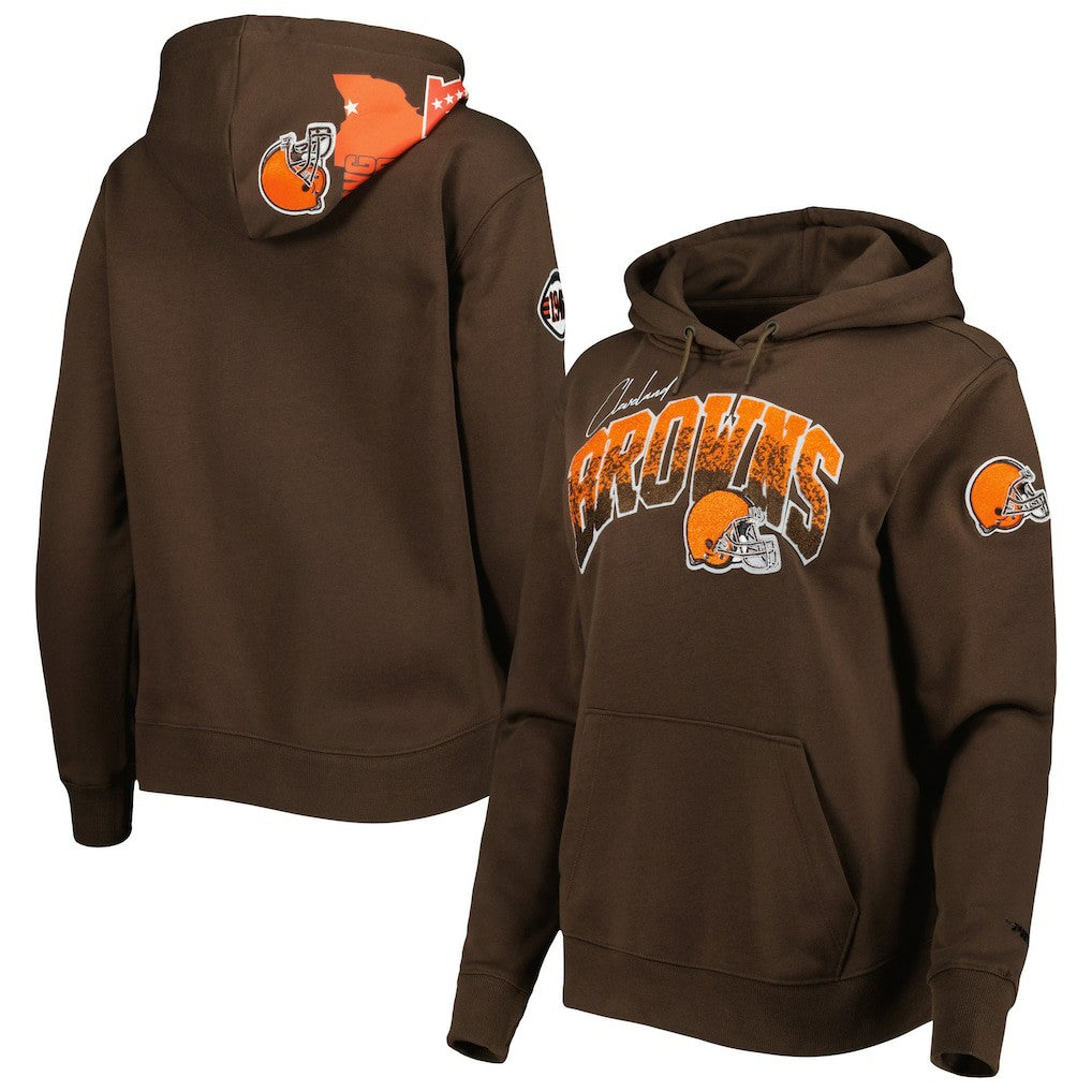 Cleveland Browns Pro Standard Women's Local Patch Pullover Hoodie Brown
