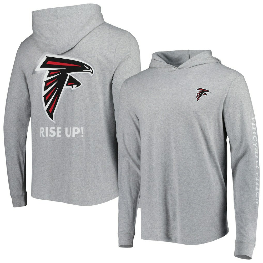 Atlanta Falcons Vineyard Vines Local Long Sleeve Hoodie T-Shirt Heathered Gray