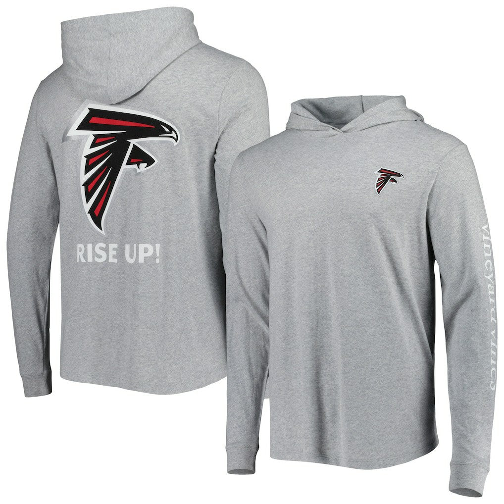 Atlanta Falcons Vineyard Vines Local Long Sleeve Hoodie T-Shirt Heathered Gray