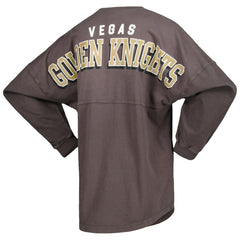 NHL Vegas Golden Knights Fanatics Women's Spirit Lace-Up V-Neck Long Sleeve Jersey T-Shirt - Charcoal