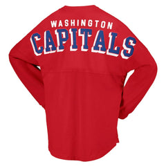 NHL Washington Capitals Fanatics Women's Spirit Lace-Up V-Neck Long Sleeve Jersey T-Shirt - Red