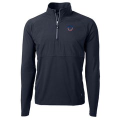 Indianapolis Colts Cutter & Buck Adapt Eco Knit Hybrid Recycled Quarter-Zip Pullover Top Navy