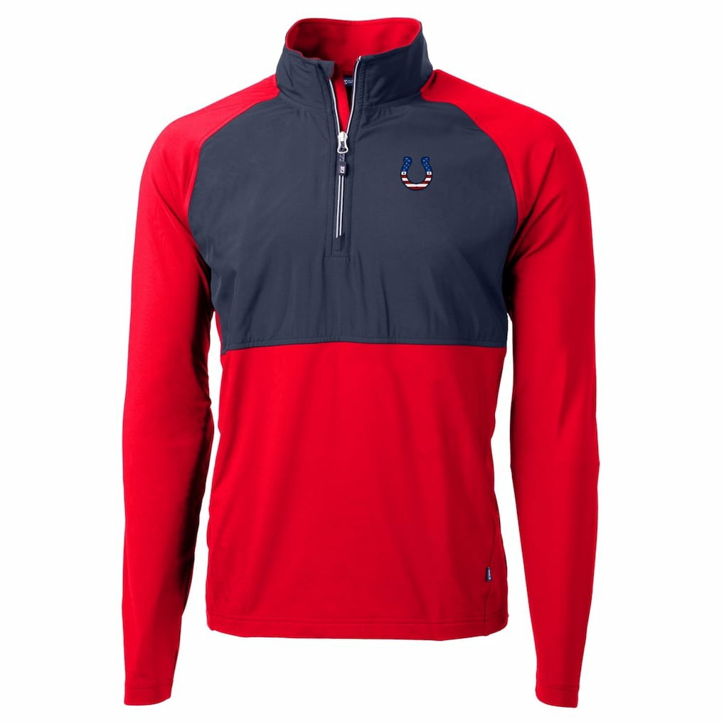 Indianapolis Colts Cutter & Buck Adapt Eco Knit Hybrid Recycled Quarter-Zip Pullover Top Red