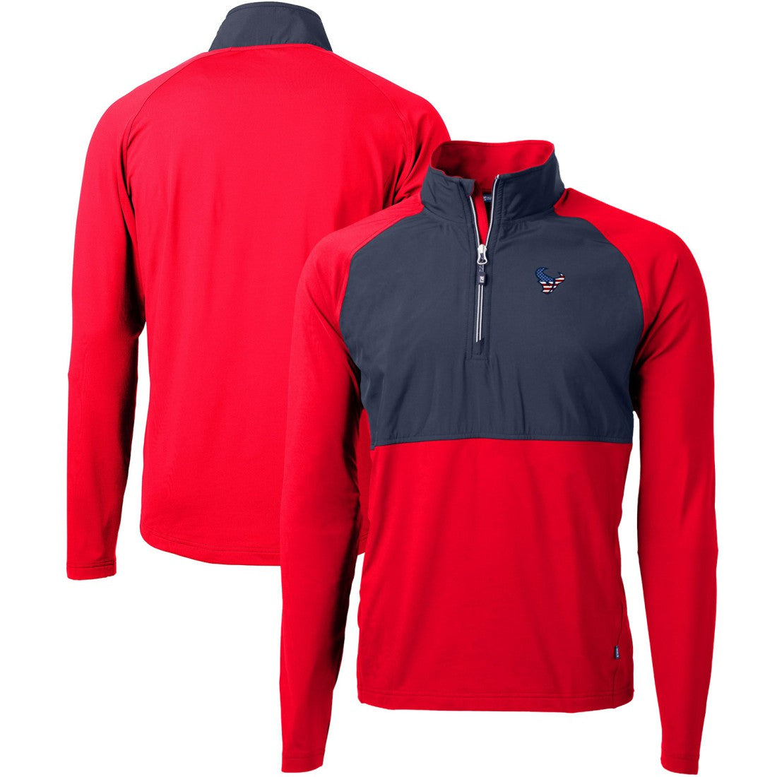 Houston Texans Cutter & Buck Adapt Eco Knit Hybrid Recycled Quarter-Zip Pullover Top Red