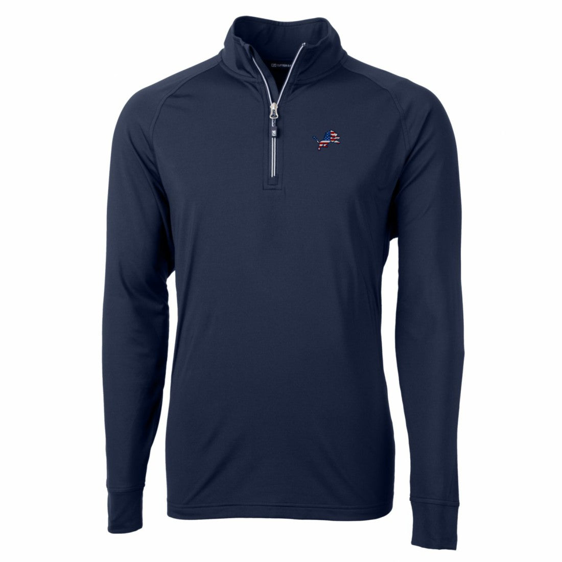 Detroit Lions Cutter & Buck Team Adapt Eco Knit Hybrid Recycled Quarter-Zip Pullover Top Navy
