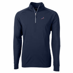 Detroit Lions Cutter & Buck Team Adapt Eco Knit Hybrid Recycled Quarter-Zip Pullover Top Navy
