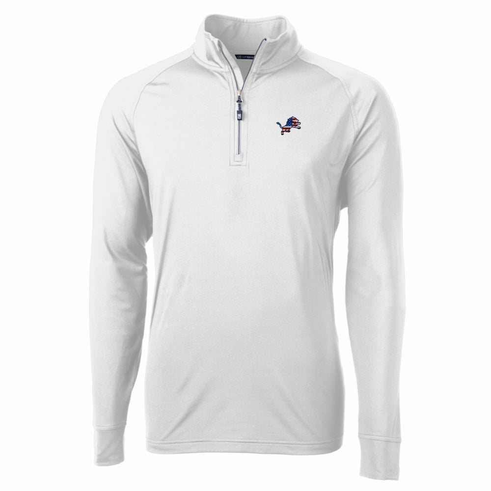 Detroit Lions Cutter & Buck Team Adapt Eco Knit Hybrid Recycled Quarter-Zip Pullover Top White