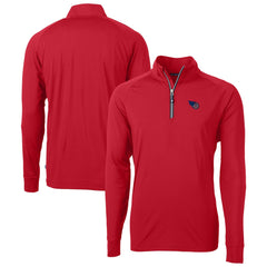 Tennessee Titans Cutter & Buck Team Adapt Eco Knit Hybrid Recycled Quarter-Zip Pullover Top Red