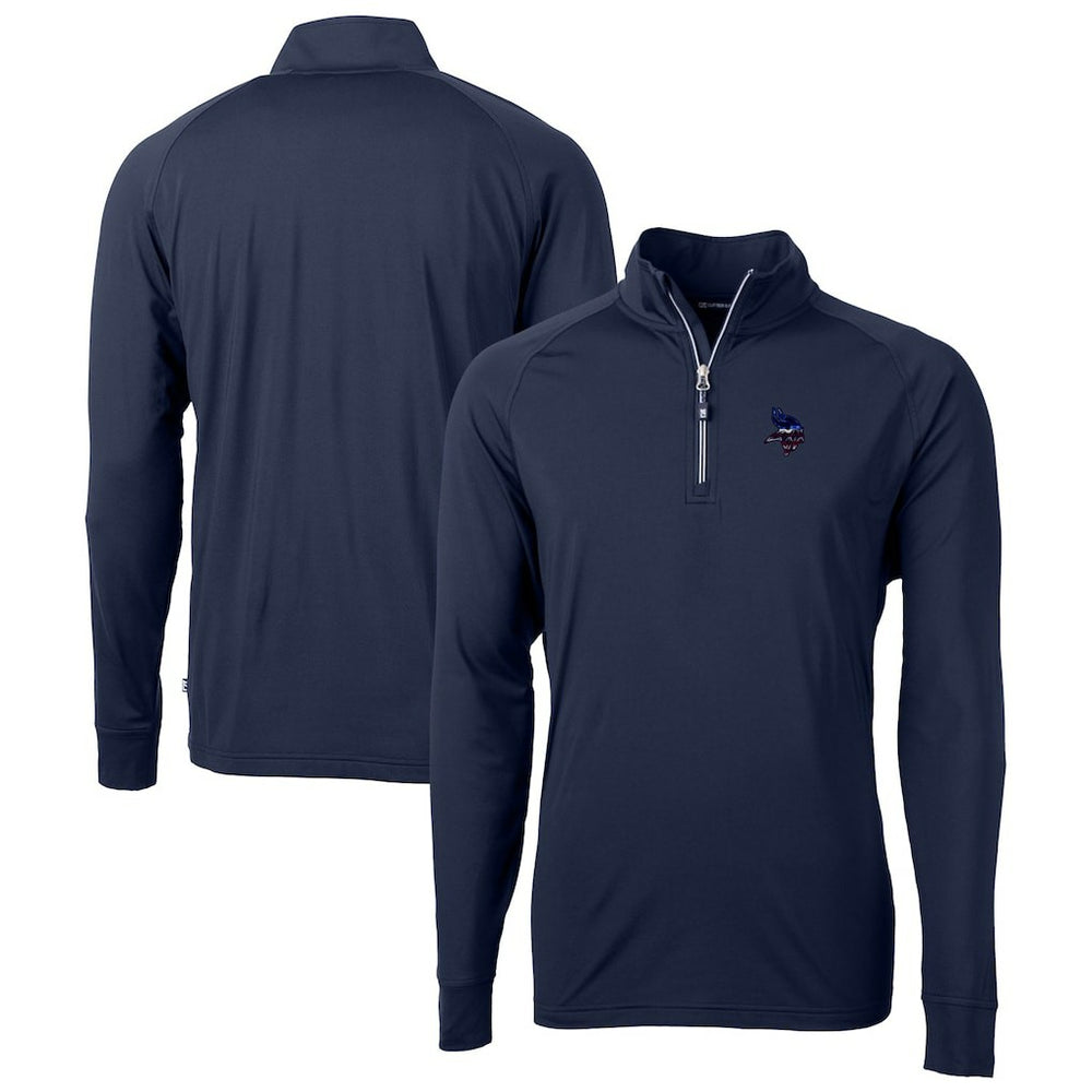 Minnesota Vikings Cutter & Buck Team Adapt Eco Knit Hybrid Recycled Quarter-Zip Pullover Top Navy