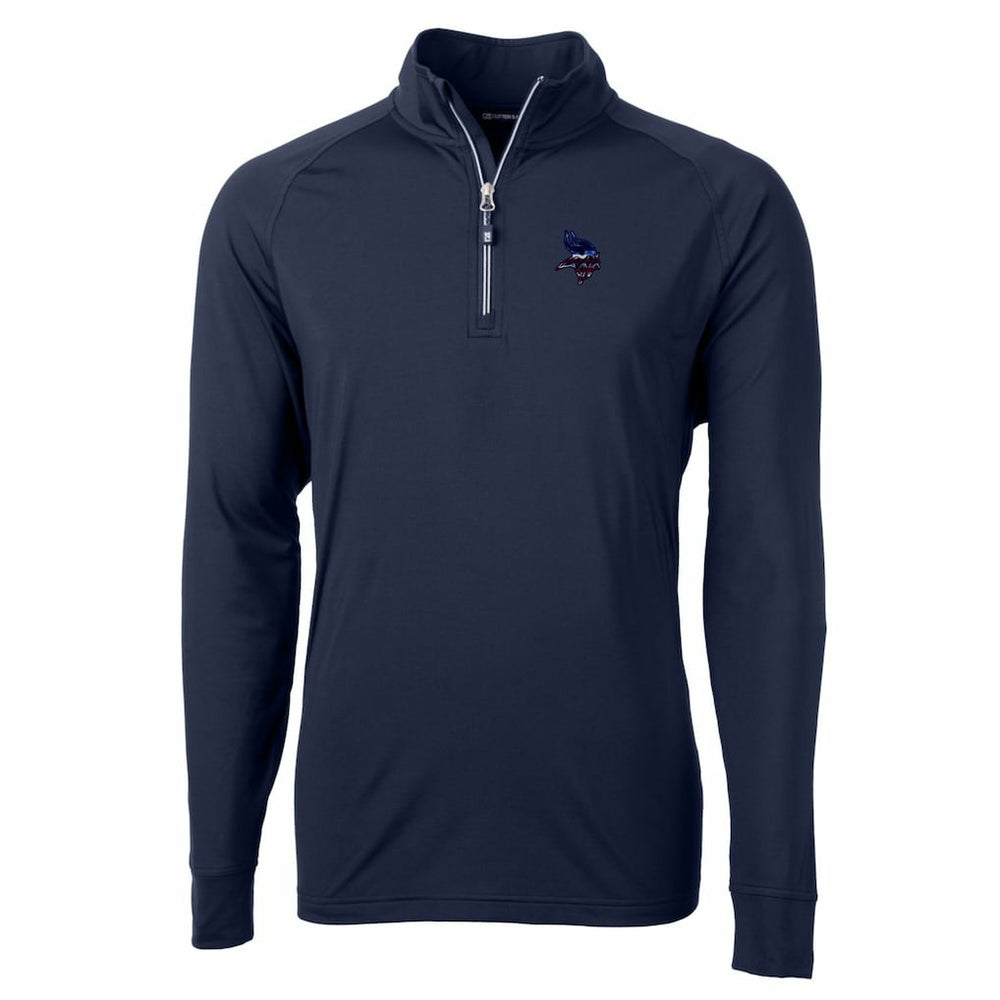 Minnesota Vikings Cutter & Buck Team Adapt Eco Knit Hybrid Recycled Quarter-Zip Pullover Top Navy