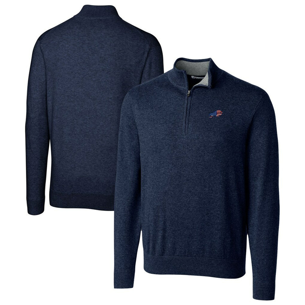 Buffalo Bills Cutter & Buck Lakemont Quarter-Zip Pullover Sweater Navy