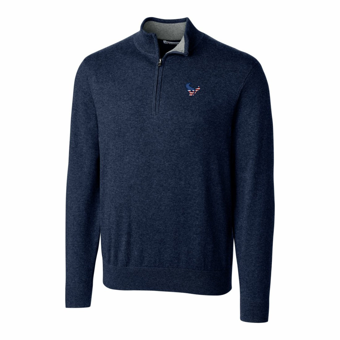 Houston Texans Cutter & Buck Lakemont Quarter-Zip Pullover Sweater Navy