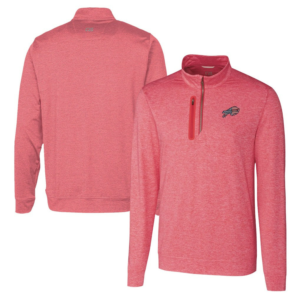 Buffalo Bills Cutter & Buck Americana Stealth Quarter-Zip Pullover Top Red