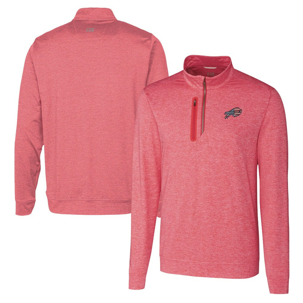 Buffalo Bills Cutter & Buck Americana Stealth Quarter-Zip Pullover Top Red