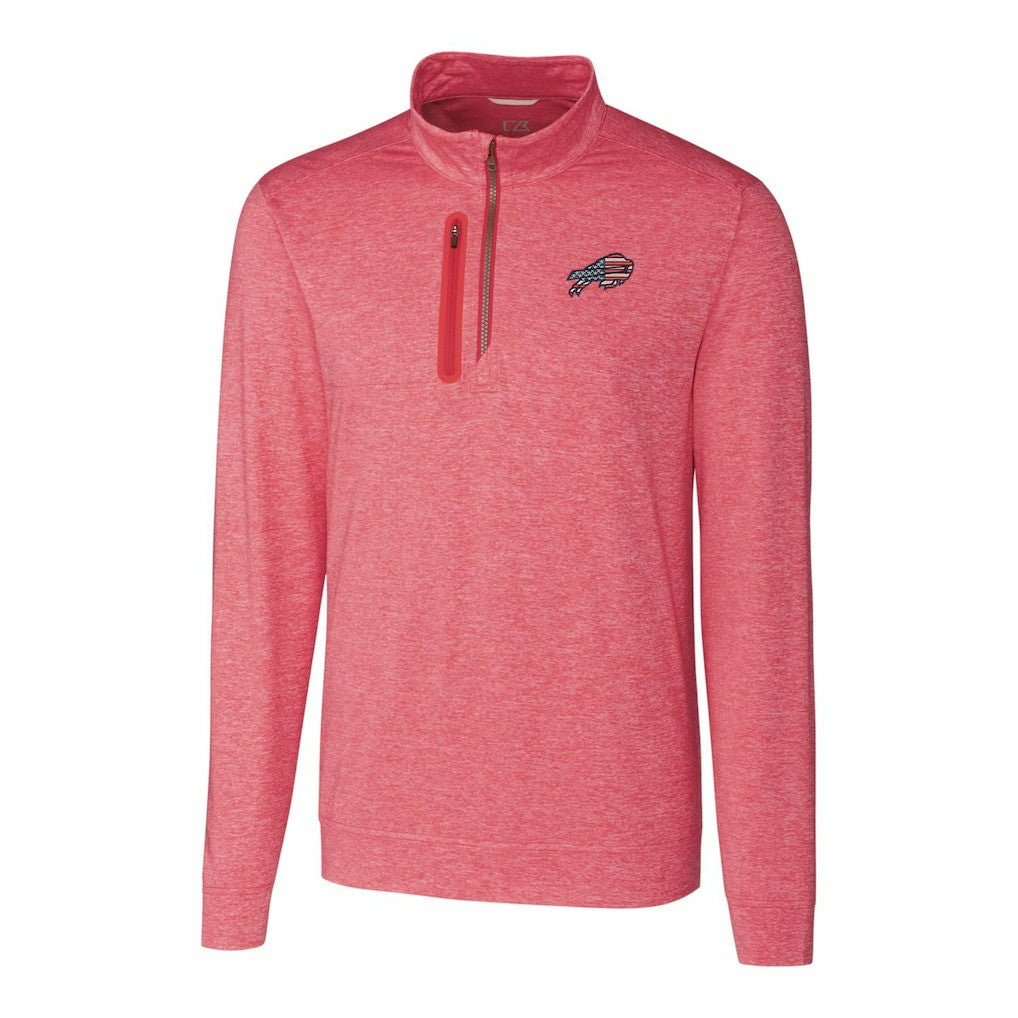 Buffalo Bills Cutter & Buck Americana Stealth Quarter-Zip Pullover Top Red