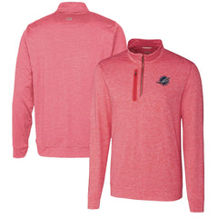 Miami Dolphins Cutter & Buck Stealth Quarter-Zip Pullover Top Heathered Cardinal
