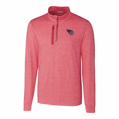 Tennessee Titans Cutter & Buck Stealth Quarter-Zip Pullover Top Heathered Cardinal