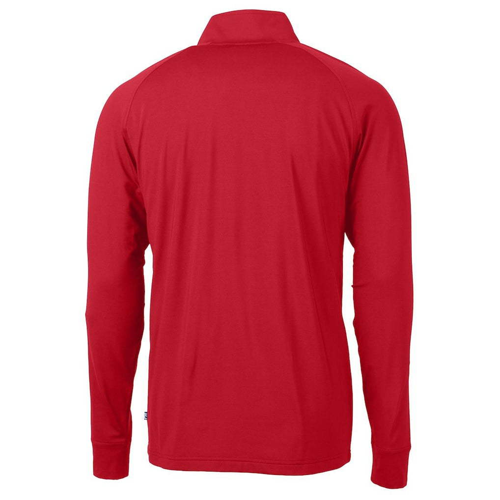 Miami Dolphins Cutter & Buck Big & Tall Adapt Eco Knit Stretch Recycled Quarter-Zip Pullover Top Red