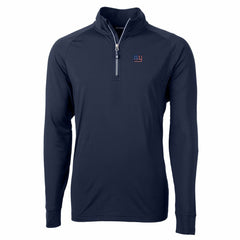 New York Giants Cutter & Buck Big & Tall Adapt Eco Knit Stretch Recycled Quarter-Zip Pullover Top Navy