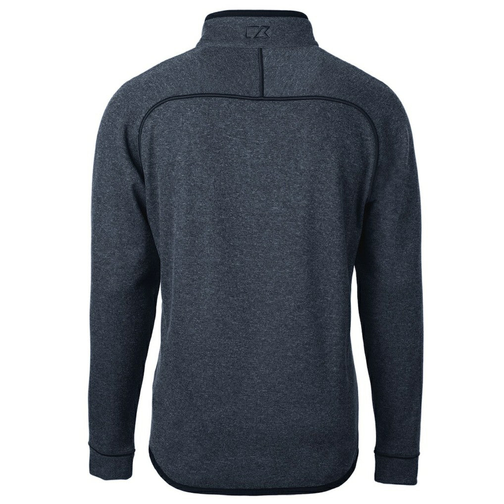 Kansas City Chiefs Cutter & Buck Big & Tall Mainsail Sweater Knit Half-Zip Pullover Jacket Heathered Navy