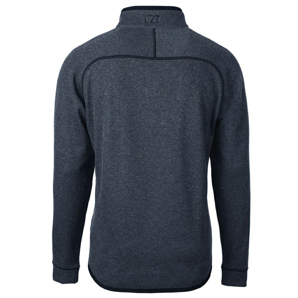 Kansas City Chiefs Cutter & Buck Big & Tall Mainsail Sweater Knit Half-Zip Pullover Jacket Heathered Navy