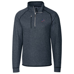 Detroit Lions Cutter & Buck Big & Tall Mainsail Sweater Knit Half-Zip Pullover Jacket Heathered Navy