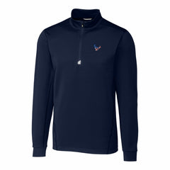 Houston Texans Cutter & Buck Big & Tall Traverse Stretch Quarter-Zip Pullover Top Navy