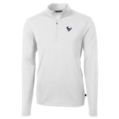 Houston Texans Cutter & Buck Big & Tall Virtue Eco Pique Recycled Quarter-Zip Jacket White