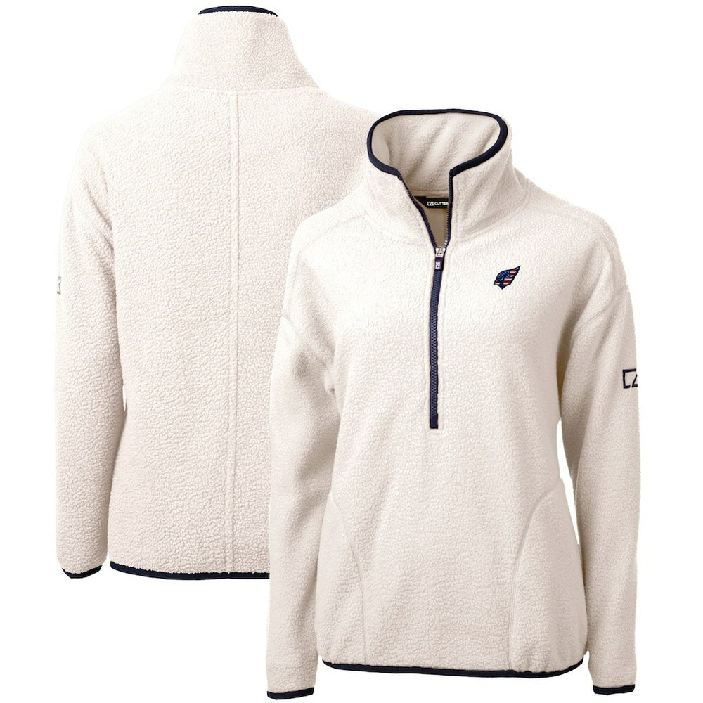 Arizona Cardinals Cutter & Buck Women's Americana Cascade Eco Sherpa Fleece Half-Zip Pullover Jacket Cream