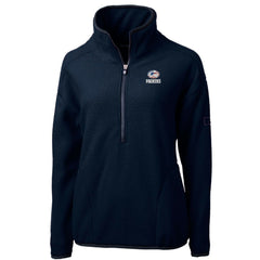 Green Bay Packers Cutter & Buck Women's Americana Cascade Eco Sherpa Fleece Half-Zip Pullover Jacket Navy