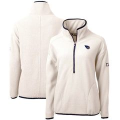 Tennessee Titans Cutter & Buck Women's Americana Cascade Eco Sherpa Fleece Half-Zip Pullover Jacket Cream