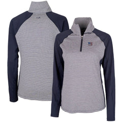 New York Giants Cutter & Buck Women's Forge Tonal Half-Zip Top Navy
