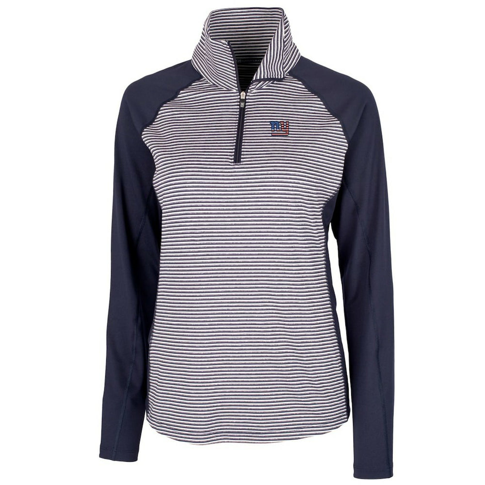 New York Giants Cutter & Buck Women's Forge Tonal Half-Zip Top Navy