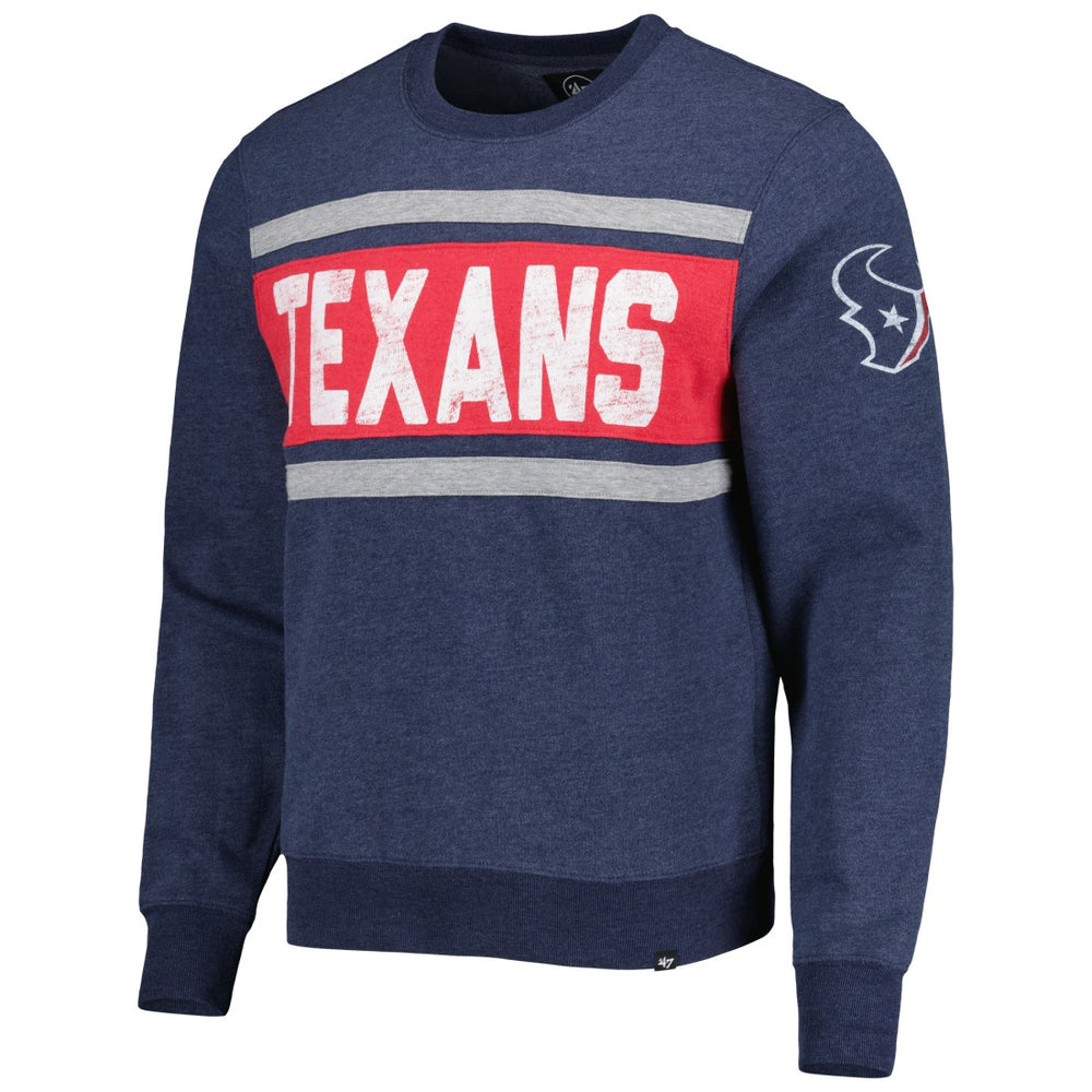 Houston Texans '47 Bypass Tribeca Pullover Sweatshirt Heather Navy