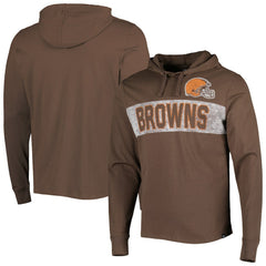 Cleveland Browns '47 Field Franklin Hooded Long Sleeve T-Shirt Brown
