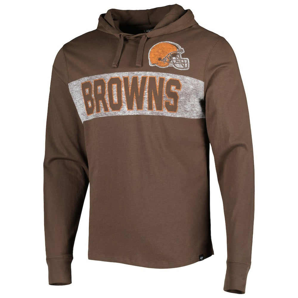 Cleveland Browns '47 Field Franklin Hooded Long Sleeve T-Shirt Brown