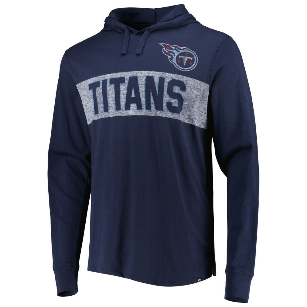 Tennessee Titans '47 Field Franklin Hooded Long Sleeve T-Shirt Navy