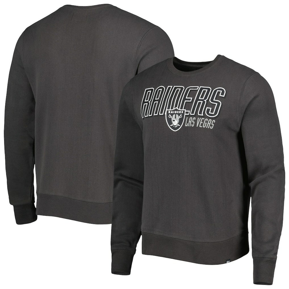 Las Vegas Raiders '47 Locked In Headline Pullover Sweatshirt Charcoal
