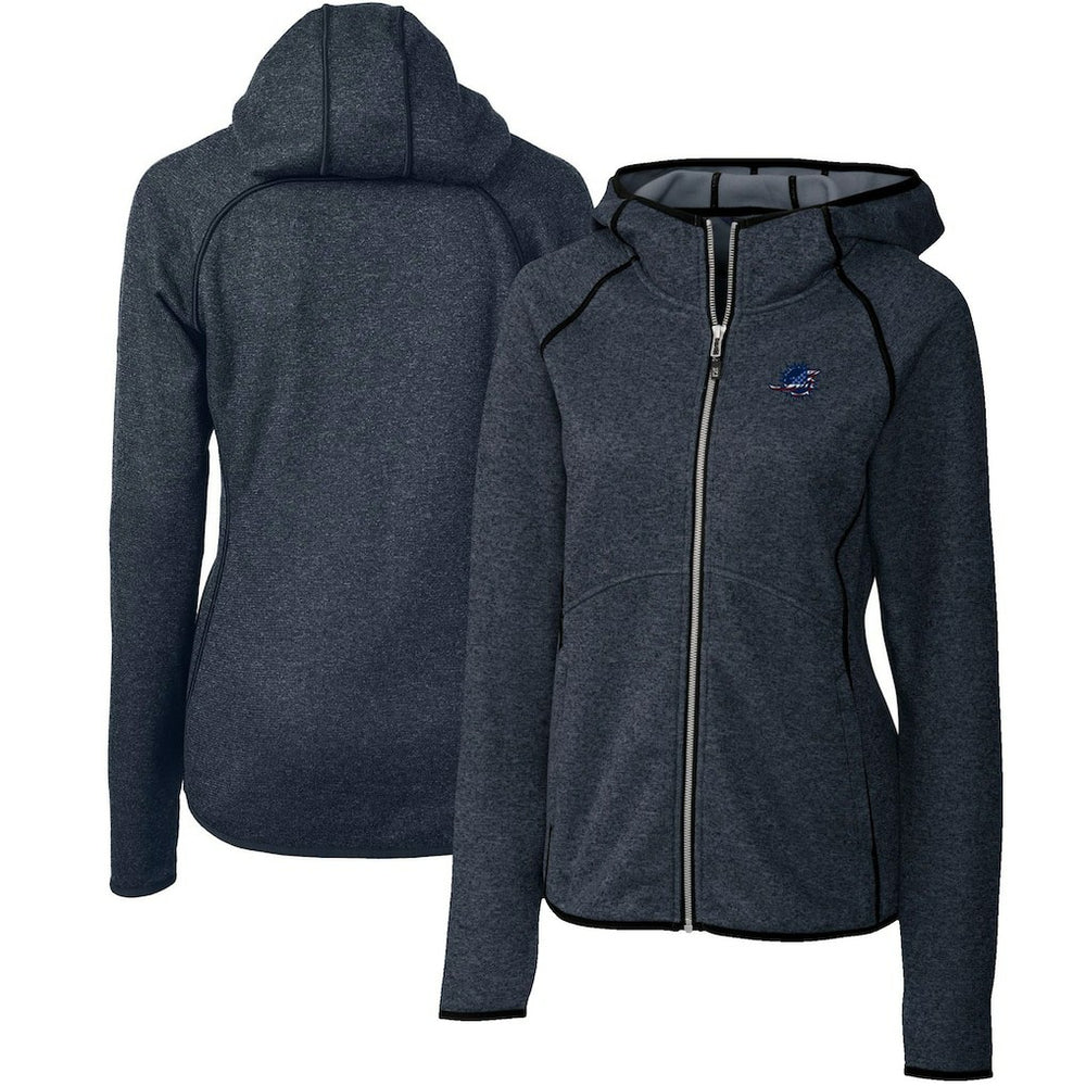 Miami Dolphins Cutter & Buck Women's Mainsail Full-Zip Jacket Heathered Navy