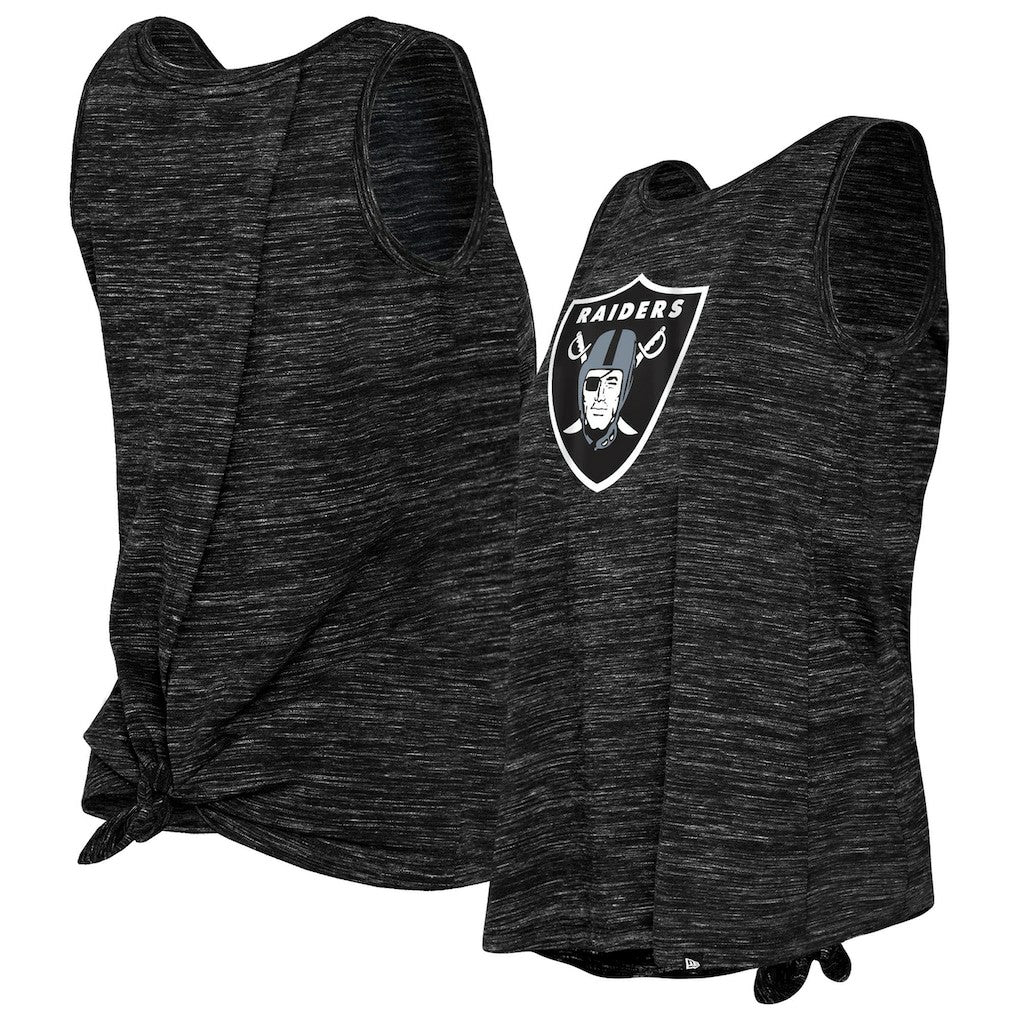 Las Vegas Raiders New Era Women's Space Dye Tie-Back Tank Top Black