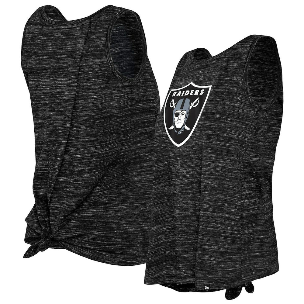 Las Vegas Raiders New Era Women's Space Dye Tie-Back Tank Top Black