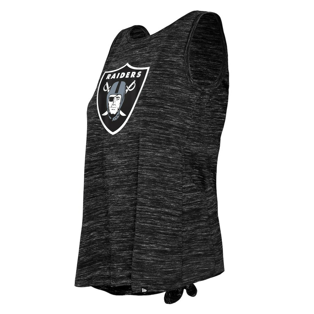 Las Vegas Raiders New Era Women's Space Dye Tie-Back Tank Top Black