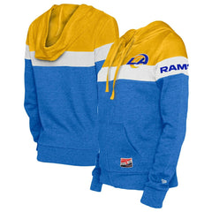Los Angeles Rams New Era Women's Throwback Colorblock Full-Zip Hoodie Royal/Gold
