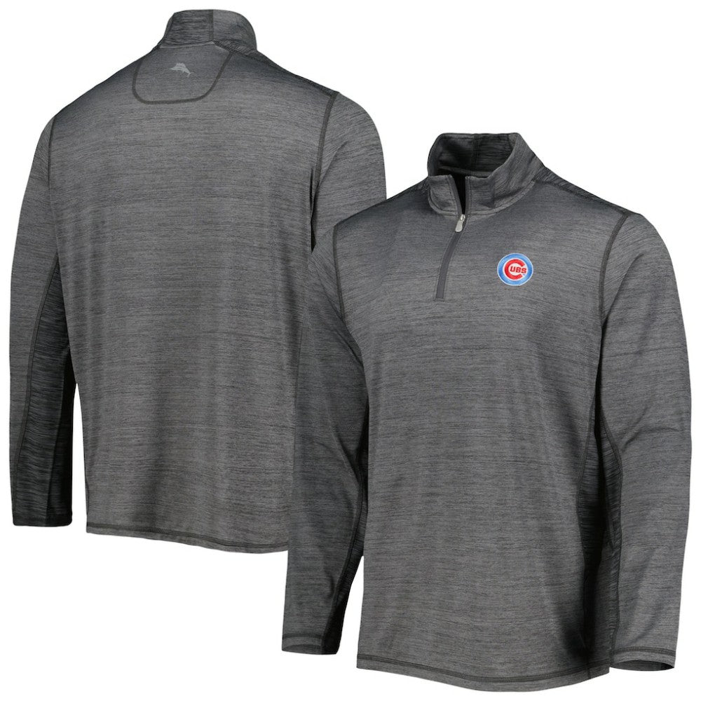 Chicago Cubs Tommy Bahama Delray IslandZone Half-Zip Top - Charcoal Tops