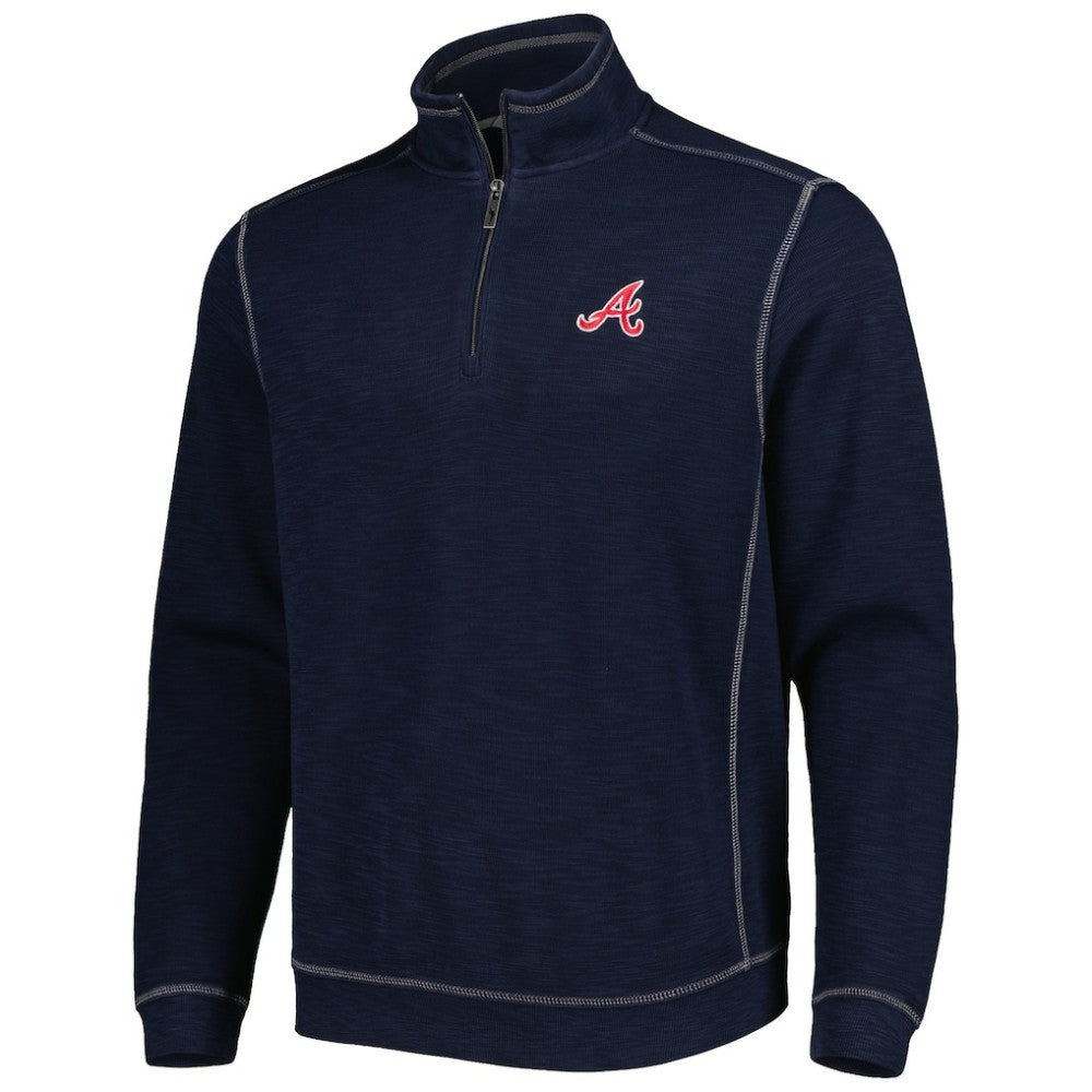 Atlanta Braves Tommy Bahama Tobago Bay Tri-Blend Quarter-Zip Sweatshirt - Blue Sweatshirts