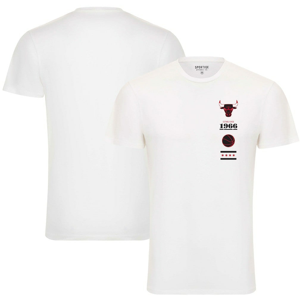 Chicago Bulls Sportiqe Unisex 1966 Collection City Flag Bingham T-Shirt White