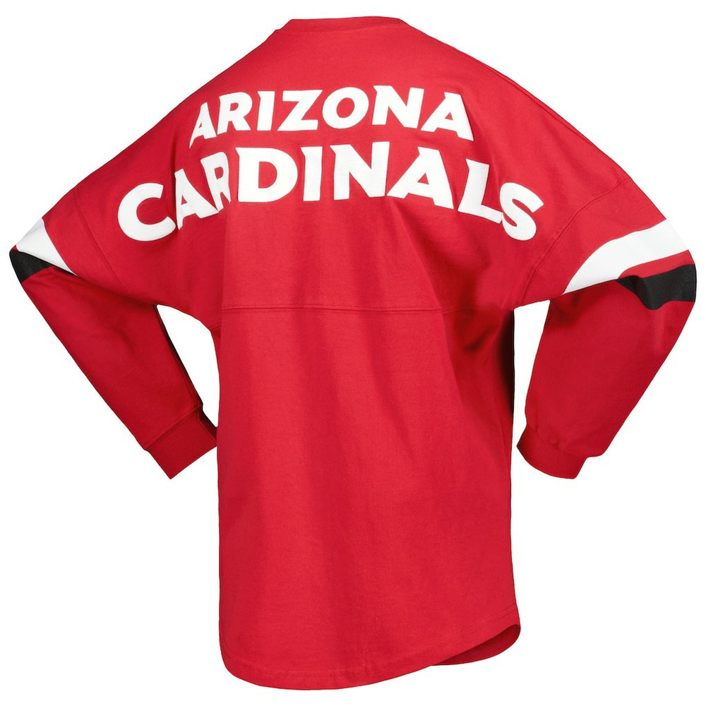 Arizona Cardinals Women's Spirit Jersey Lace-Up V-Neck Long Sleeve T-Shirt Cardinal
