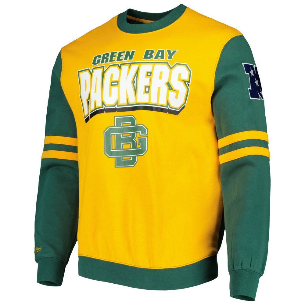 Green Bay Packers All Over 2.0 Pullover Sweatshirt Gold